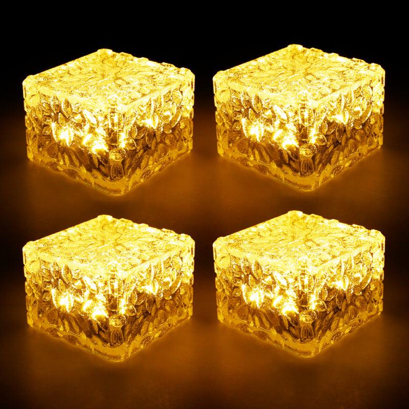 4 Pieces Solar LED Ice Cubes – Outdoor Lighting for Pathways-Solar Wind LED Chime