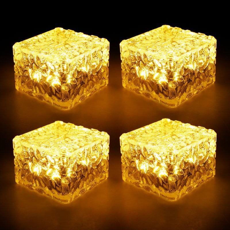 4 Pieces Solar LED Ice Cubes – Outdoor Lighting for Pathways-Solar Wind LED Chime