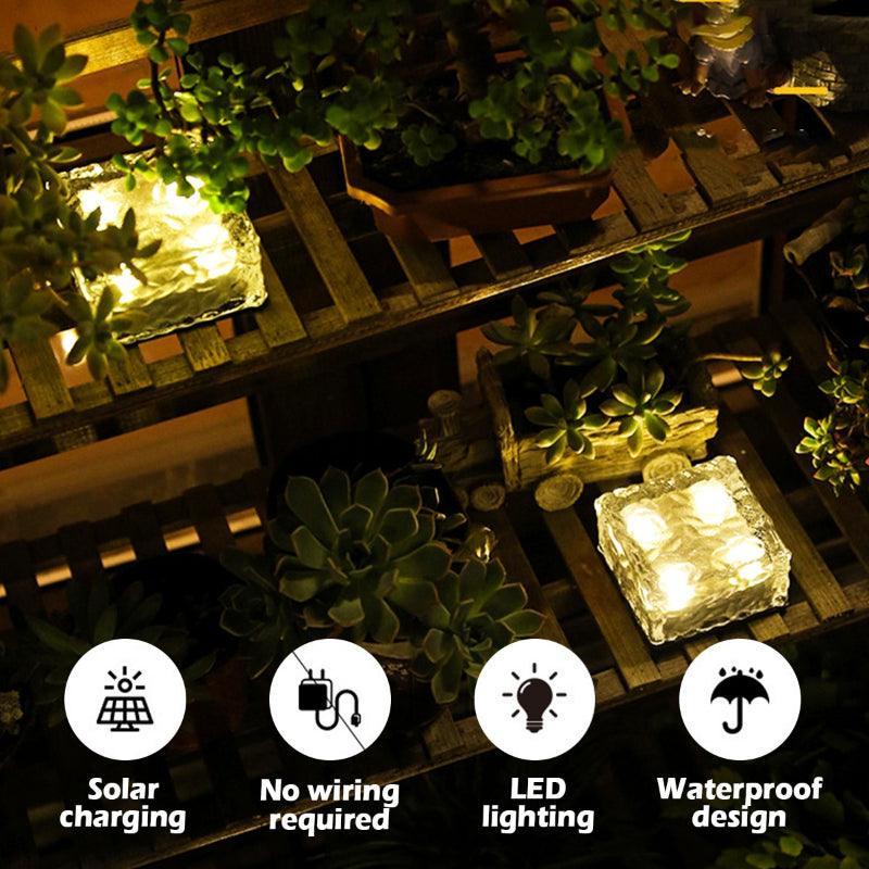 4 Pieces Solar LED Ice Cubes – Outdoor Lighting for Pathways-Solar Wind LED Chime