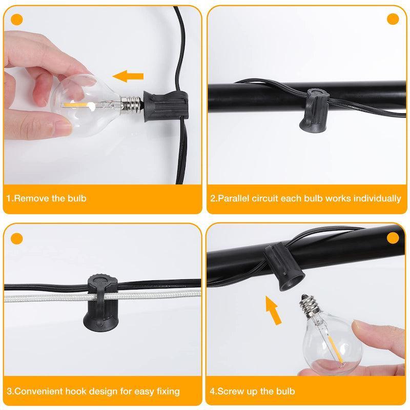 Fairy Outdoor Glass Bulbs – Elegant Chain Lighting-Solar Wind LED Chime