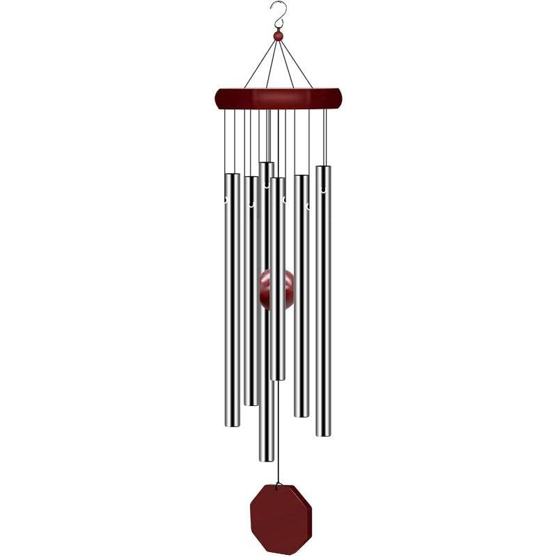 Hanging Wind Chime With Wooden Suspension-Solar Wind LED Chime