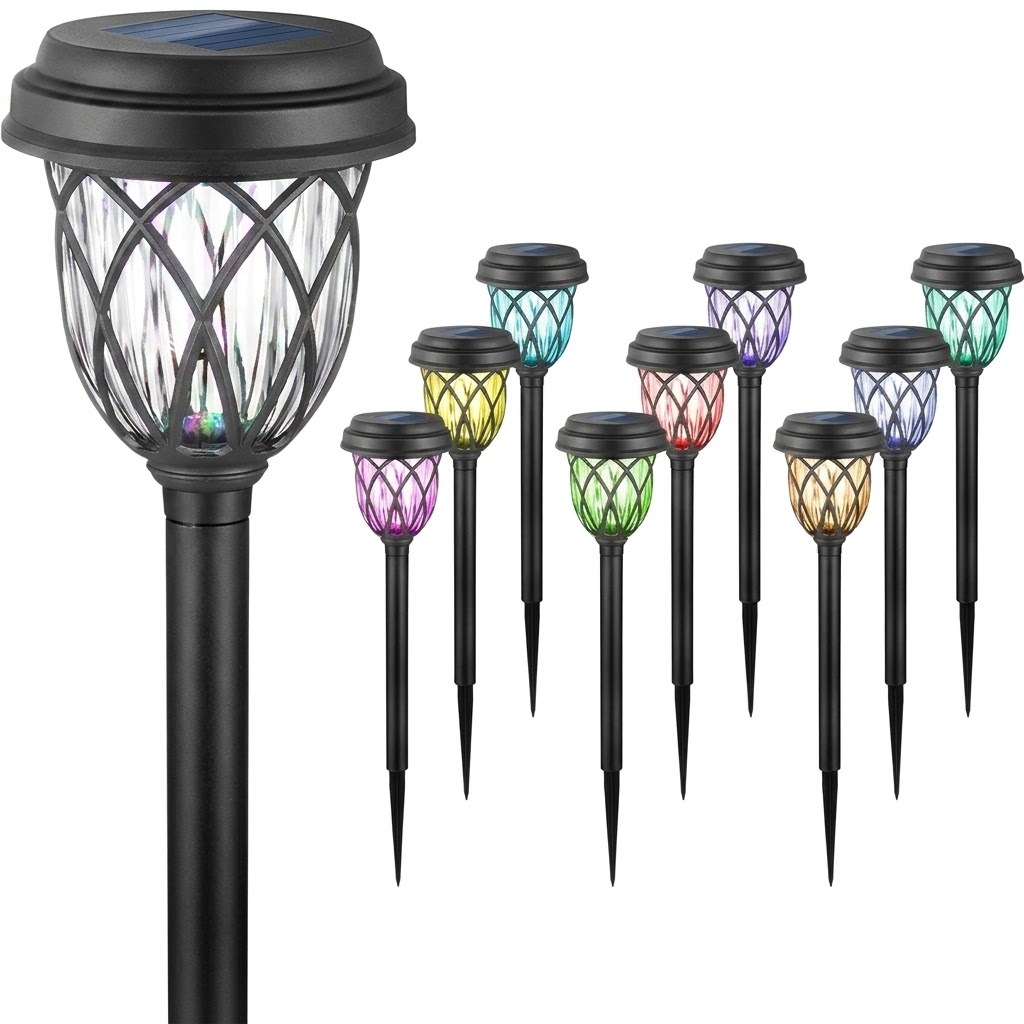 Pack Of 10 Solar Pathway Lights For Outdoor Garden