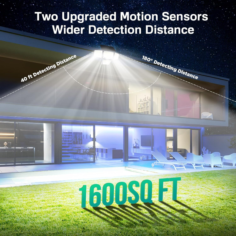Solar Outdoor Motion Sensor Lights with Four Heads