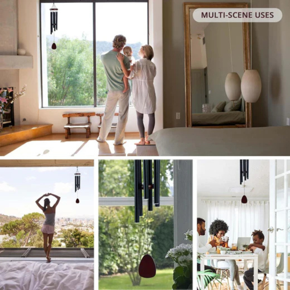 Aluminium Hanging Wind Chime With Pendant For Sublimation-Solar Wind LED Chime