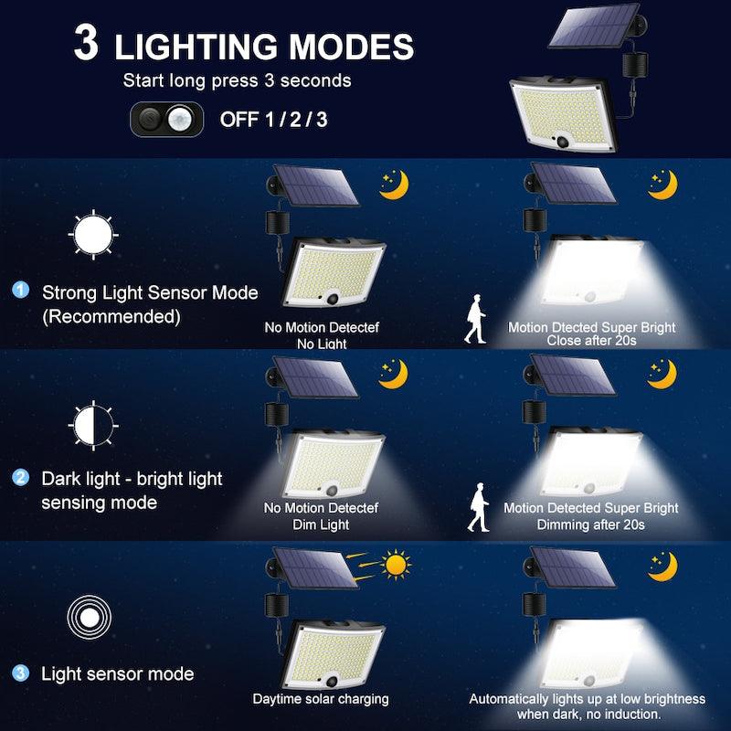 200 LED Motion Sensor Solar Lights – Bright Outdoor Security-Solar Wind LED Chime