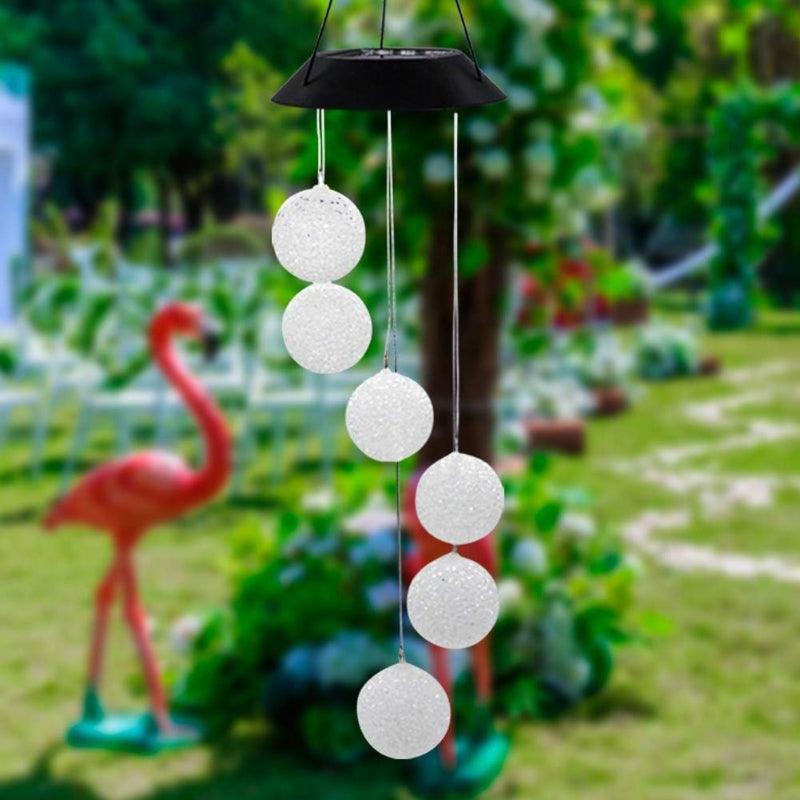Solar Powered Outdoor Hanging LED Globe Wind Chime-Solar Wind LED Chime
