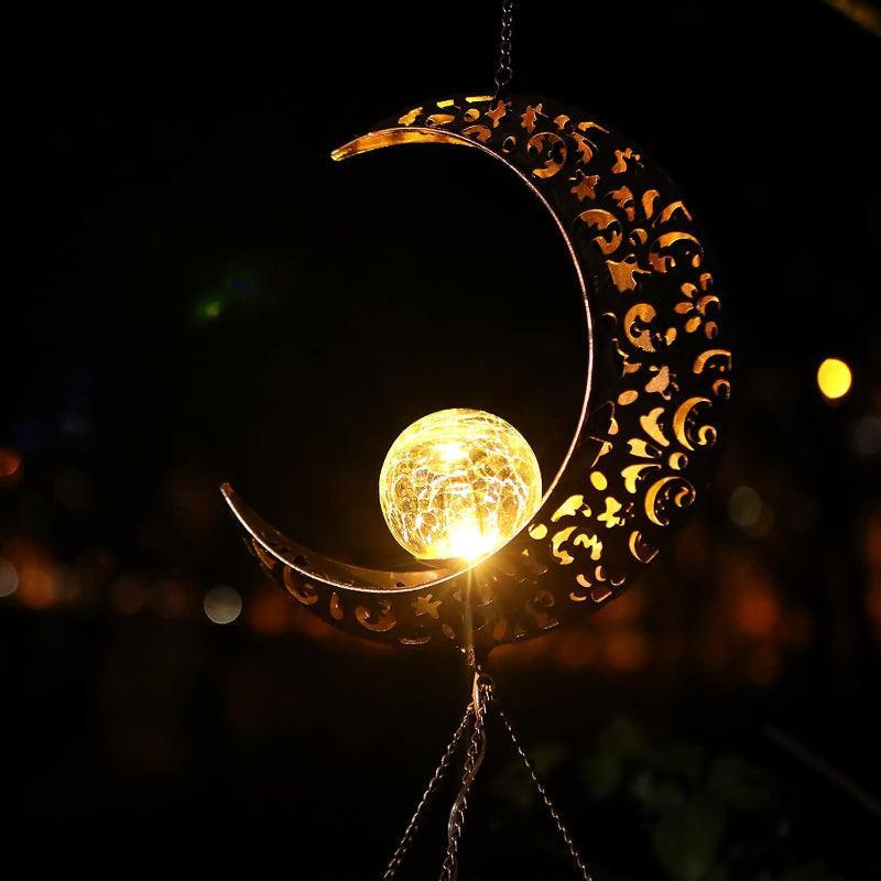 LED Crescent Moon Solar Wind Chime-Solar Wind LED Chime