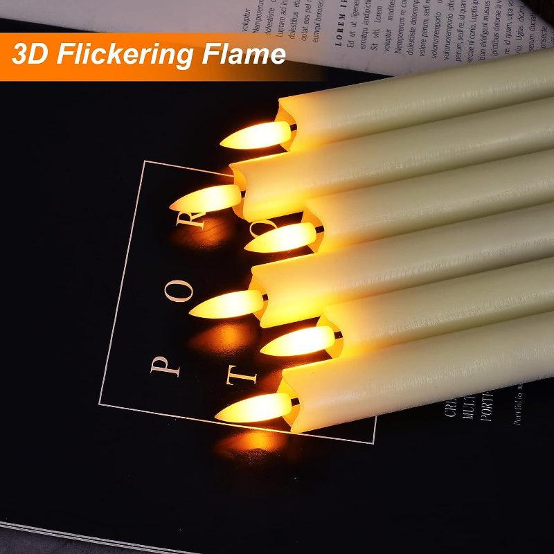 6 Pairs Flameless Taper Candles – Elegant LED Home Décor-Solar Wind LED Chime