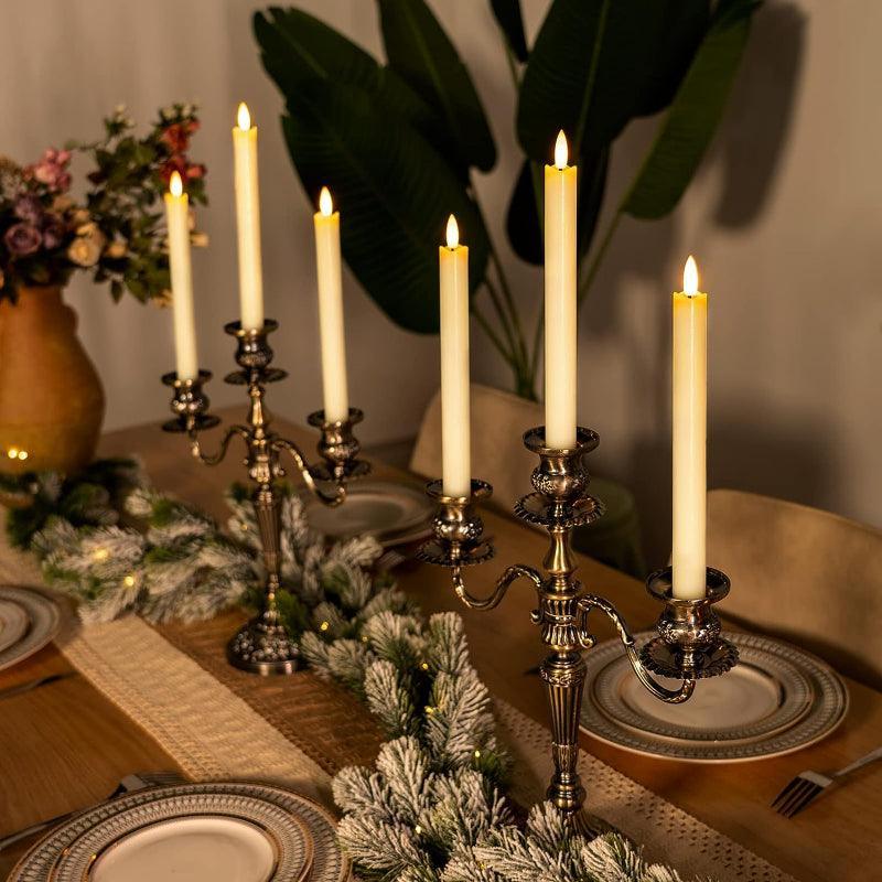 6 Pairs Flameless Taper Candles – Elegant LED Home Décor-Solar Wind LED Chime