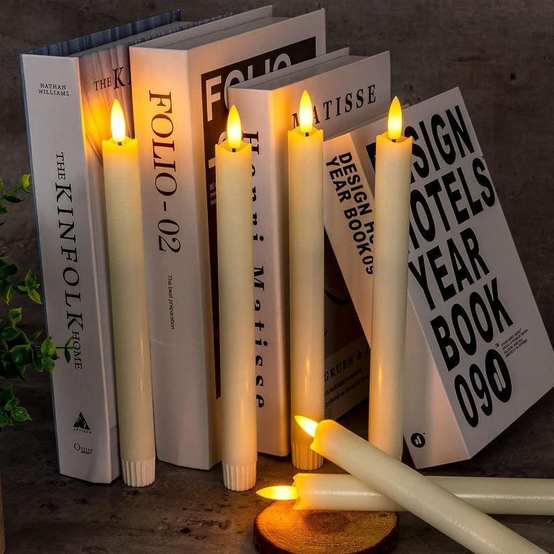 6 Pairs Flameless Taper Candles – Elegant LED Home Décor-Solar Wind LED Chime