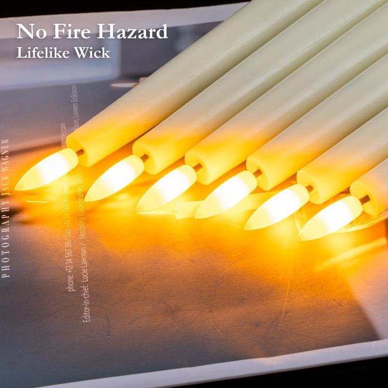 6 Waxy Flameless Taper Candles – Stable and Convenient-Solar Wind LED Chime