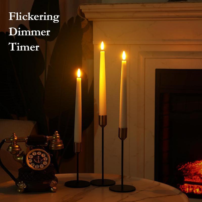 6 Waxy Flameless Taper Candles – Stable and Convenient-Solar Wind LED Chime