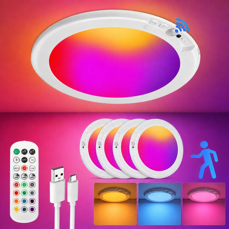Rechargeable Motion Sensor Ceiling Light With Remote