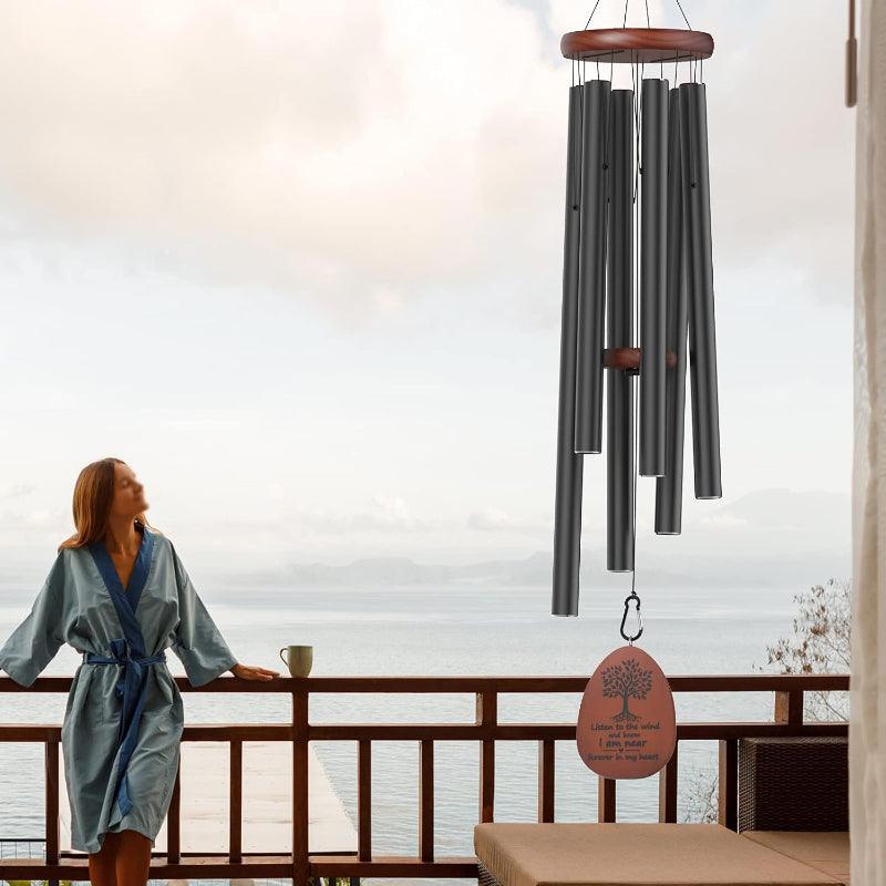 Tree Of Life Design Memorial Wind Chime-Solar Wind LED Chime