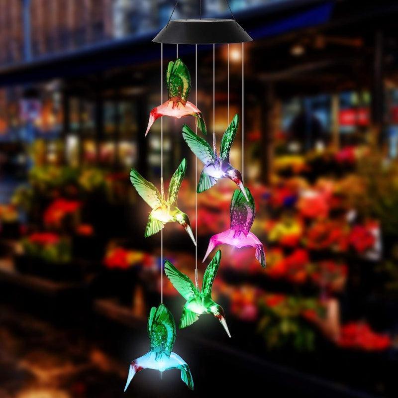 Outdoor Solar Lighted Wind Chime-Solar Wind LED Chime