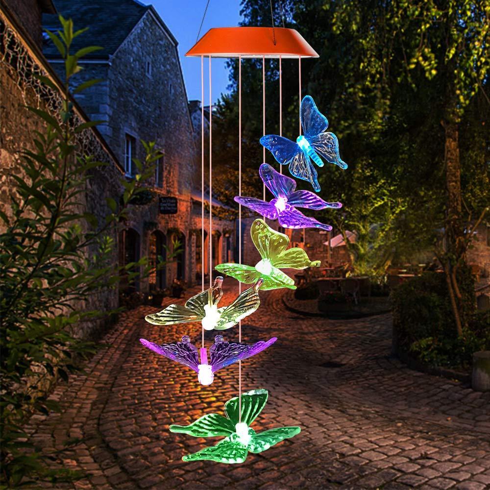 Butterfly Solar Wind Chimes – Color Changing Outdoor Decor-Solar Wind LED Chime