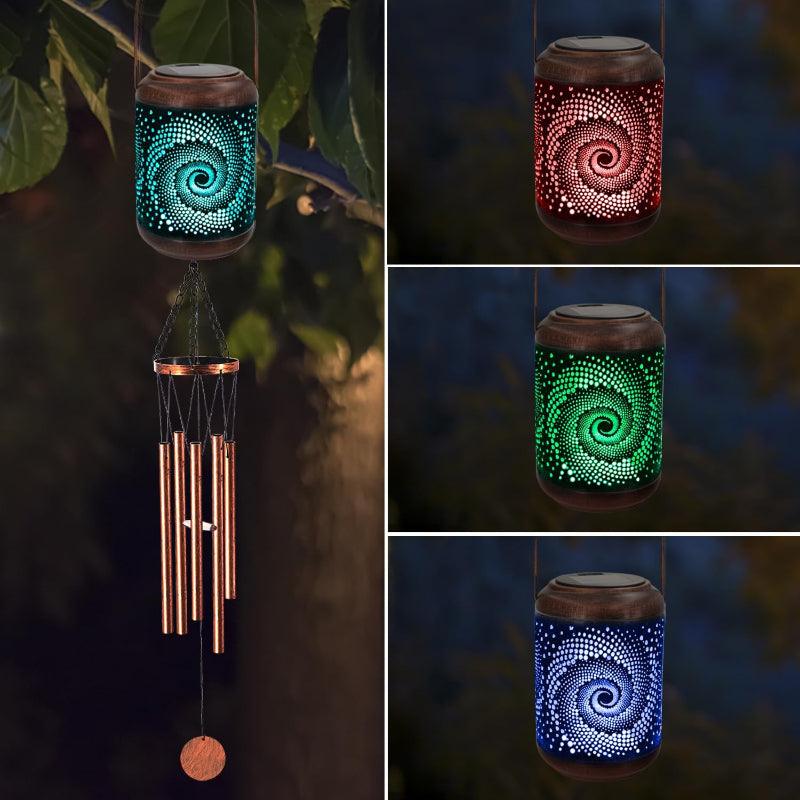 Hanging Solar Lantern Chime Set-Solar Wind LED Chime