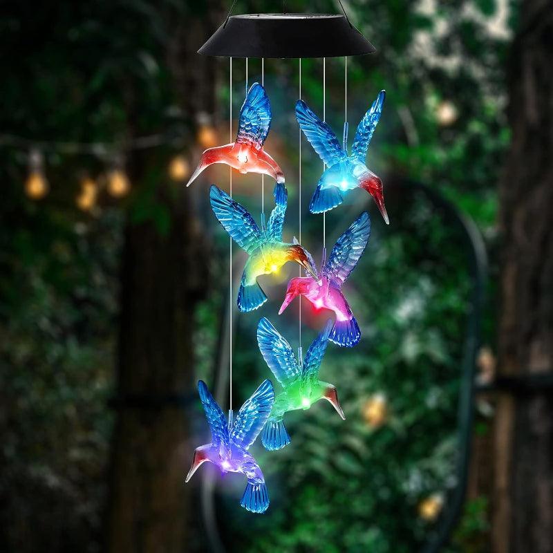 Outdoor Solar Lighted Wind Chime-Solar Wind LED Chime