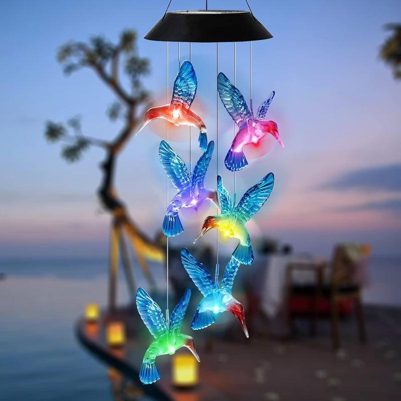 Outdoor Solar Lighted Wind Chime-Solar Wind LED Chime