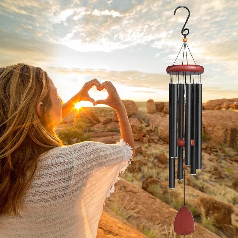 Outdoor Memorial Wind Chime With Teardrop Design-Solar Wind LED Chime