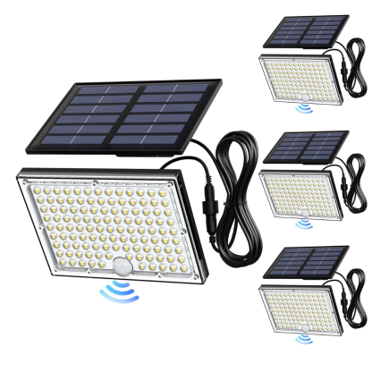 Solar Motion Sensor Flood Lights With 113 LED Outdoor Security Waterproof Spotlights