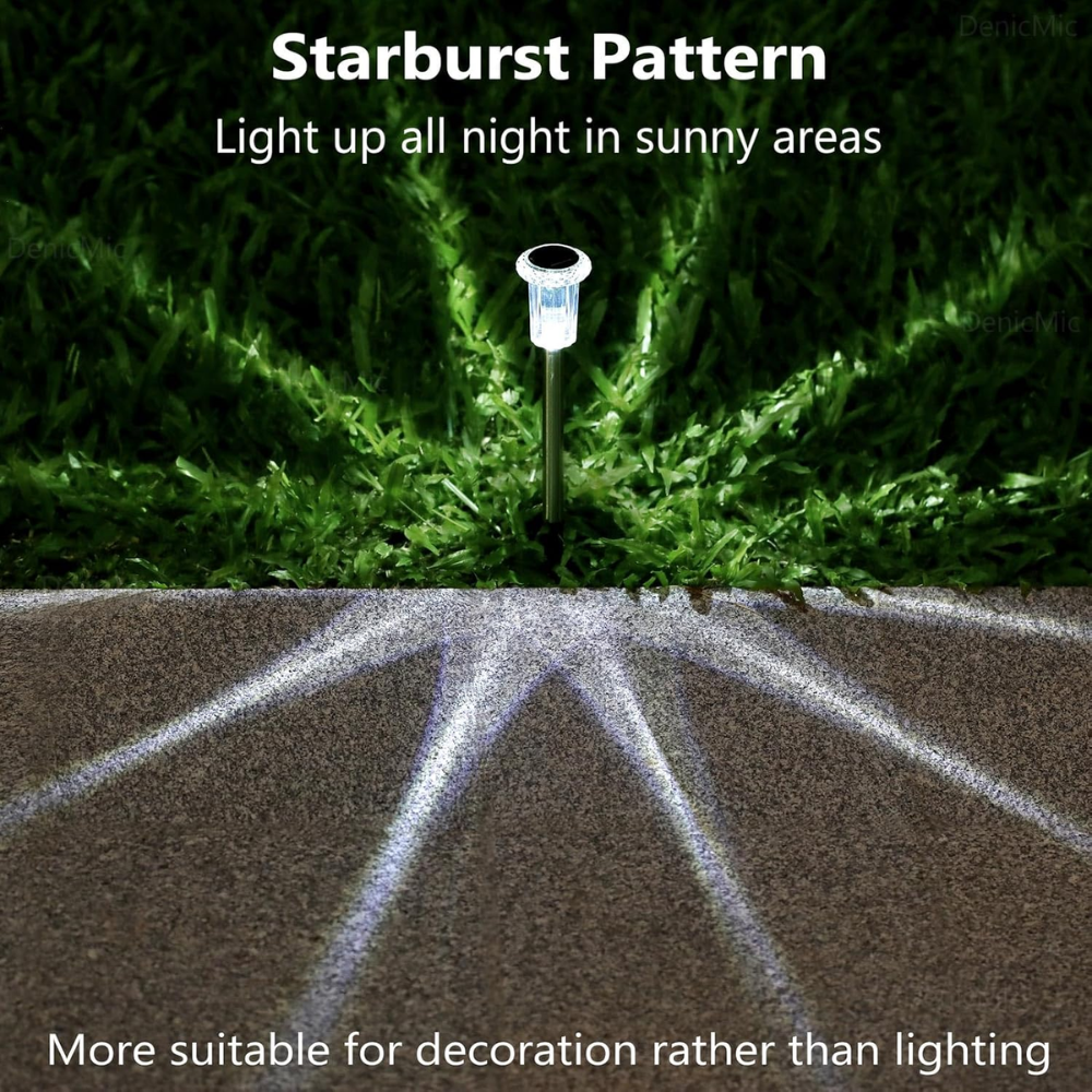 Pack Of 10 Solar Pathway Lights Outdoor Waterproof LED