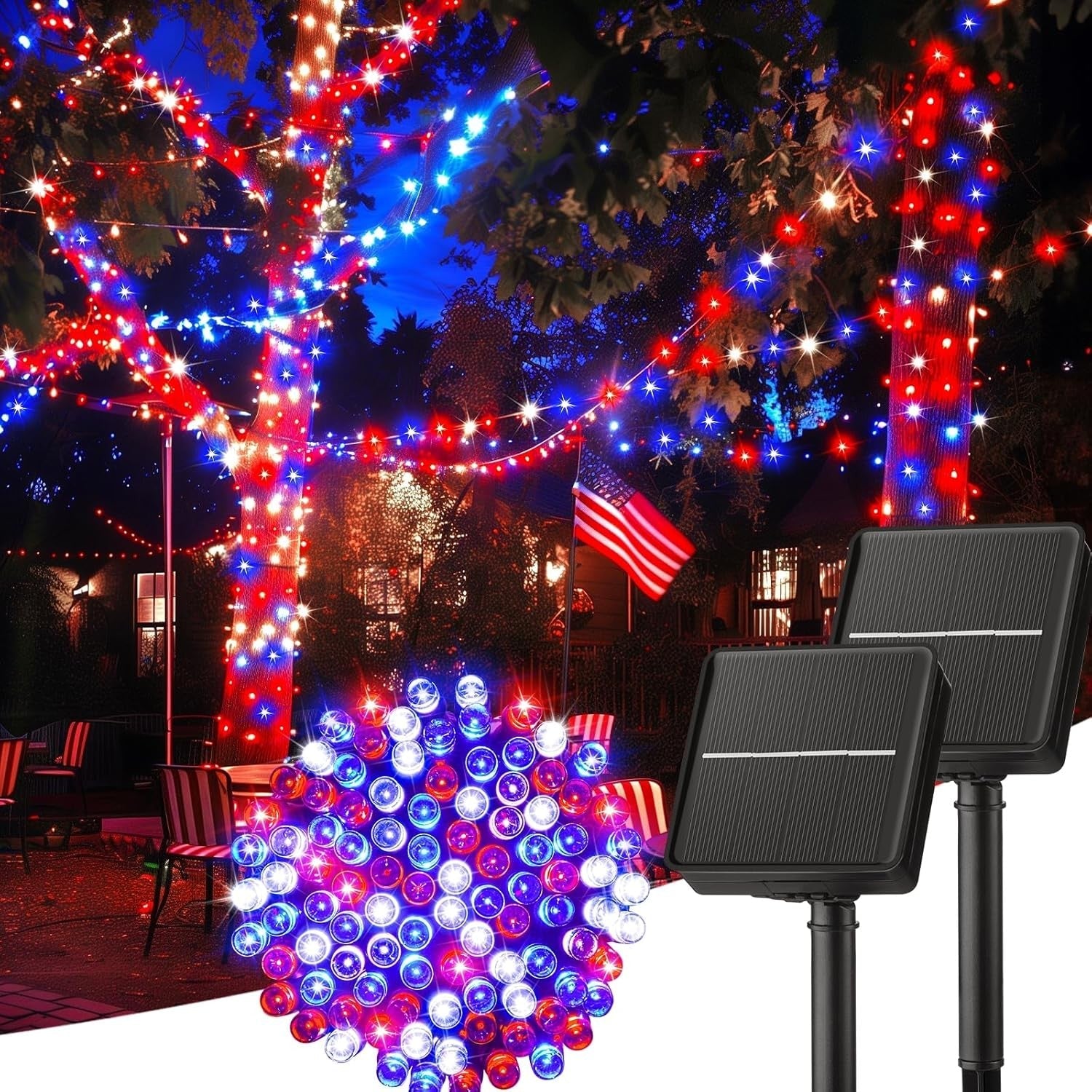 Vibrant Solar Outdoor String Lights For Garden And Event Decor-Solar Wind LED Chime