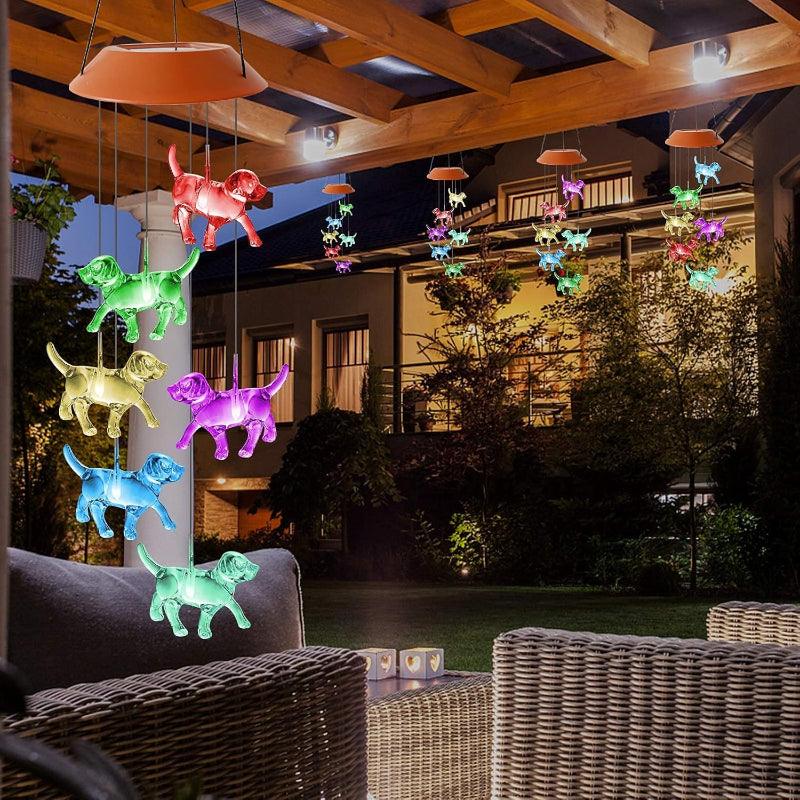 Outdoor Solar Lighted Wind Chime-Solar Wind LED Chime