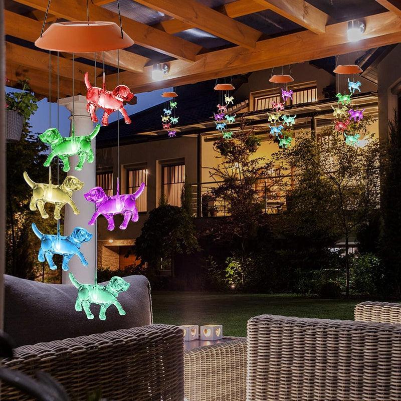 Outdoor Solar Lighted Wind Chime-Solar Wind LED Chime