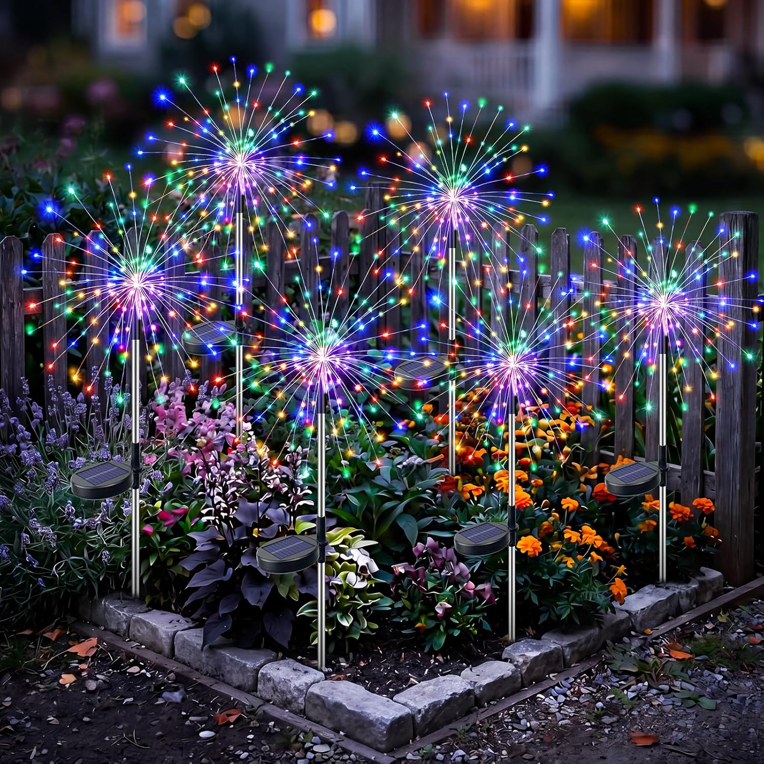 Solar Firework Fairy Outdoor Waterproof Lights With 8 Modes For Garden Patio And Pathway
