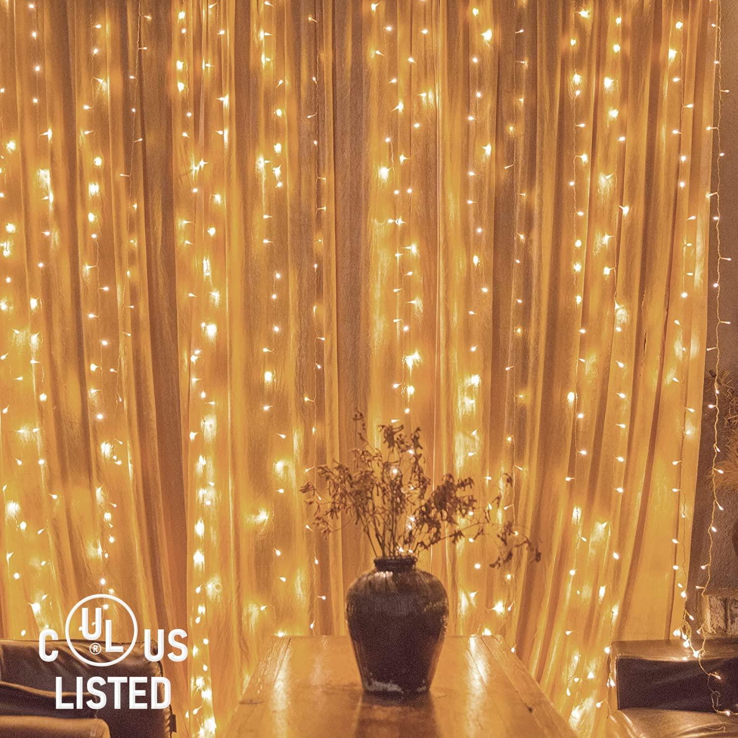 Curtain Lights String – Warm White LED Fairy Lights-Solar Wind LED Chime