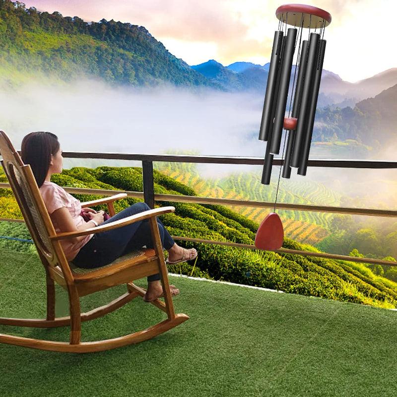 Outdoor Memorial Wind Chime With Teardrop Design-Solar Wind LED Chime