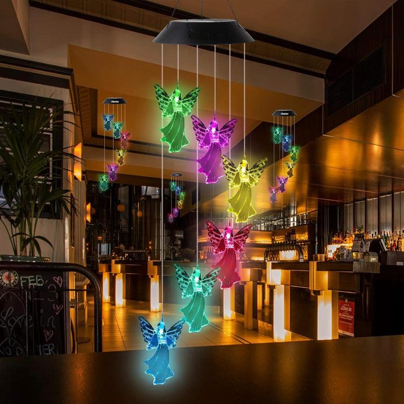 Outdoor Solar Lighted Wind Chime-Solar Wind LED Chime