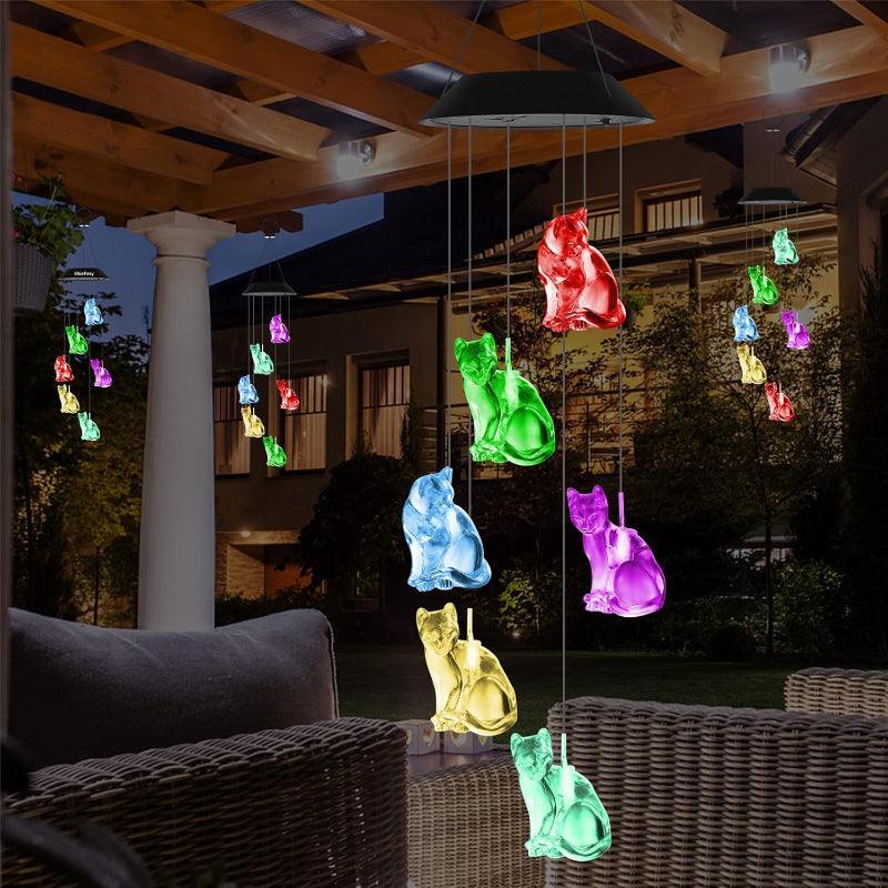Outdoor Solar Lighted Wind Chime-Solar Wind LED Chime