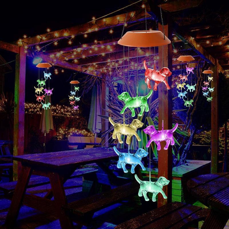 Outdoor Solar Lighted Wind Chime-Solar Wind LED Chime