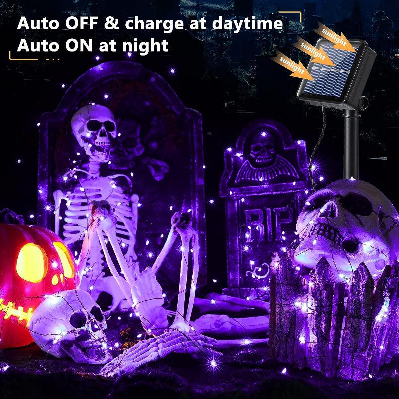 8 Modes Solar String Lights – Flexible Copper Wire Design-Solar Wind LED Chime