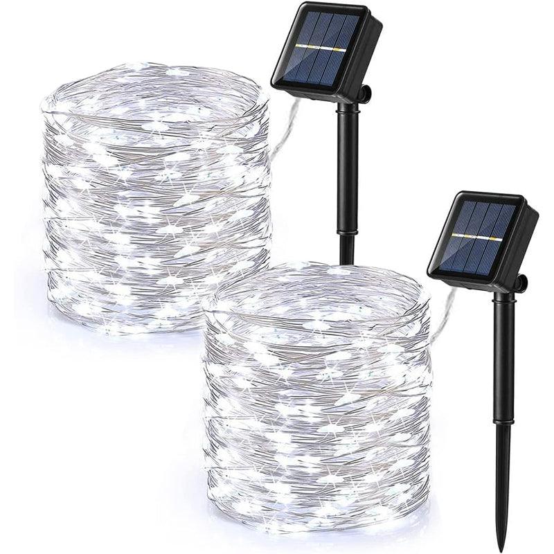 8 Modes Solar String Lights – Flexible Copper Wire Design-Solar Wind LED Chime