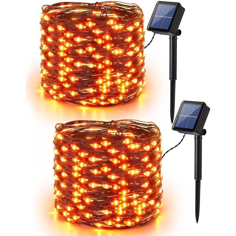 8 Modes Solar String Lights – Flexible Copper Wire Design-Solar Wind LED Chime