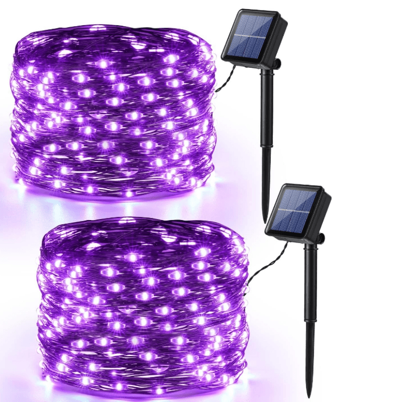 8 Modes Solar String Lights – Flexible Copper Wire Design-Solar Wind LED Chime