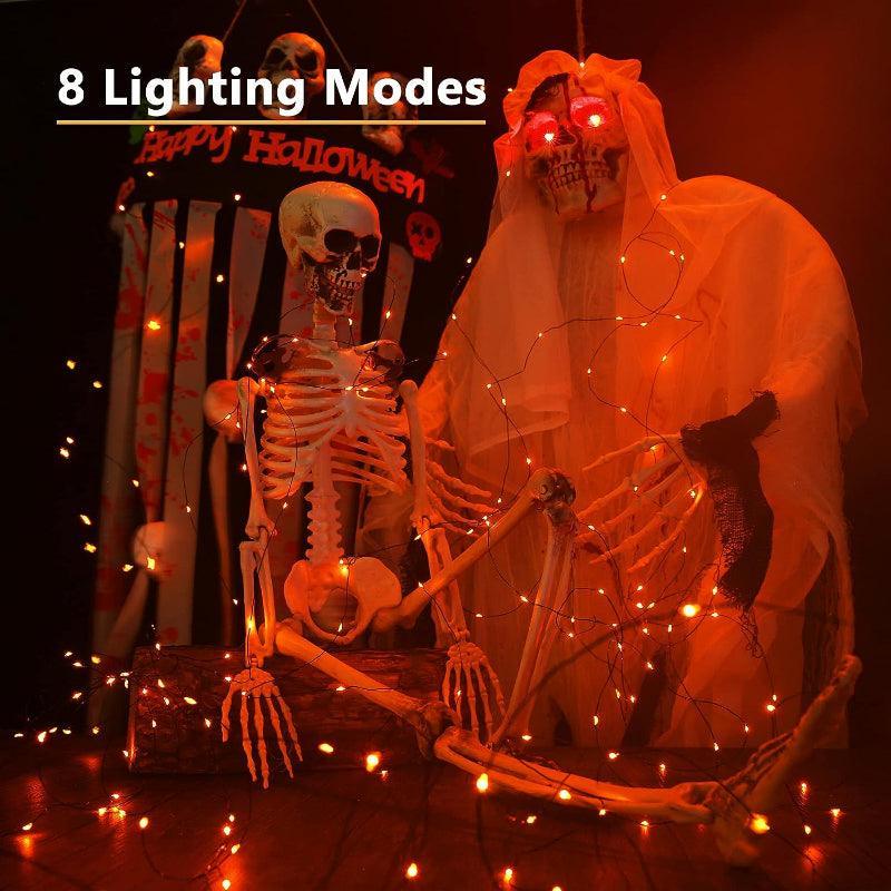 8 Modes Solar String Lights – Flexible Copper Wire Design-Solar Wind LED Chime
