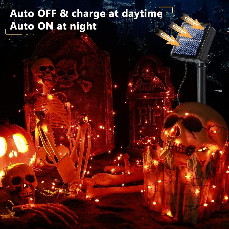 8 Modes Solar String Lights – Flexible Copper Wire Design-Solar Wind LED Chime