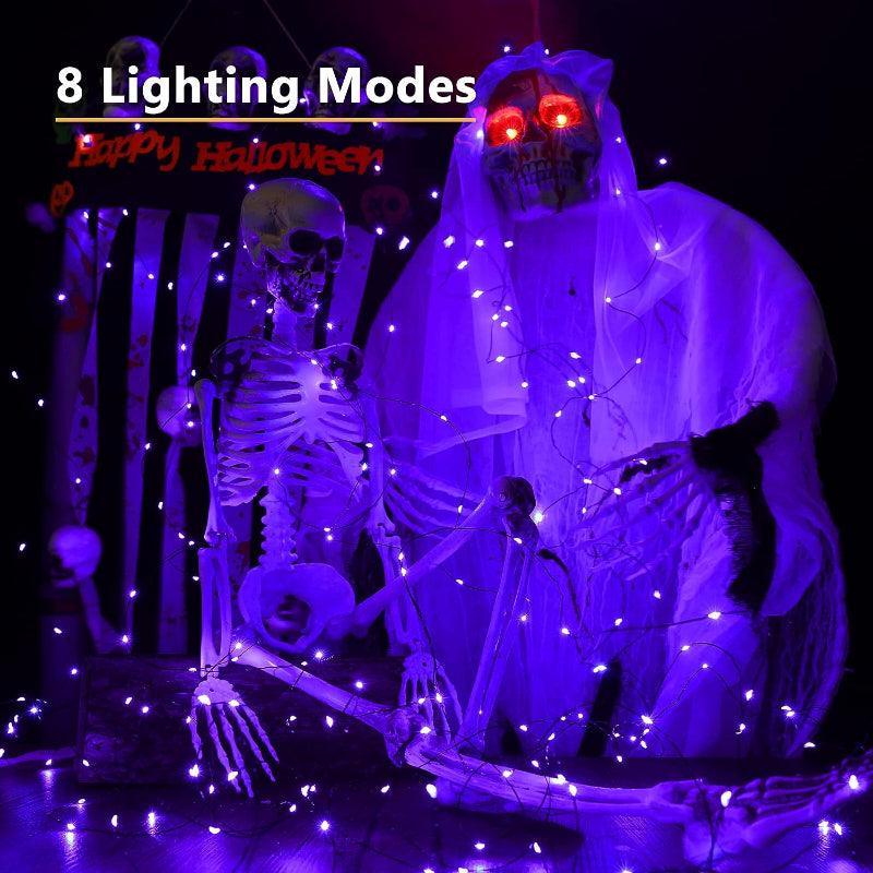 8 Modes Solar String Lights – Flexible Copper Wire Design-Solar Wind LED Chime