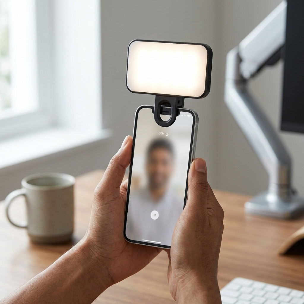 Portable Clip On LED Selfie Light With 3 Lighting Modes