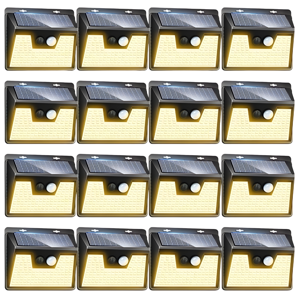 140LED Solar Security Fence Lights For Wall Garden Yard Outside