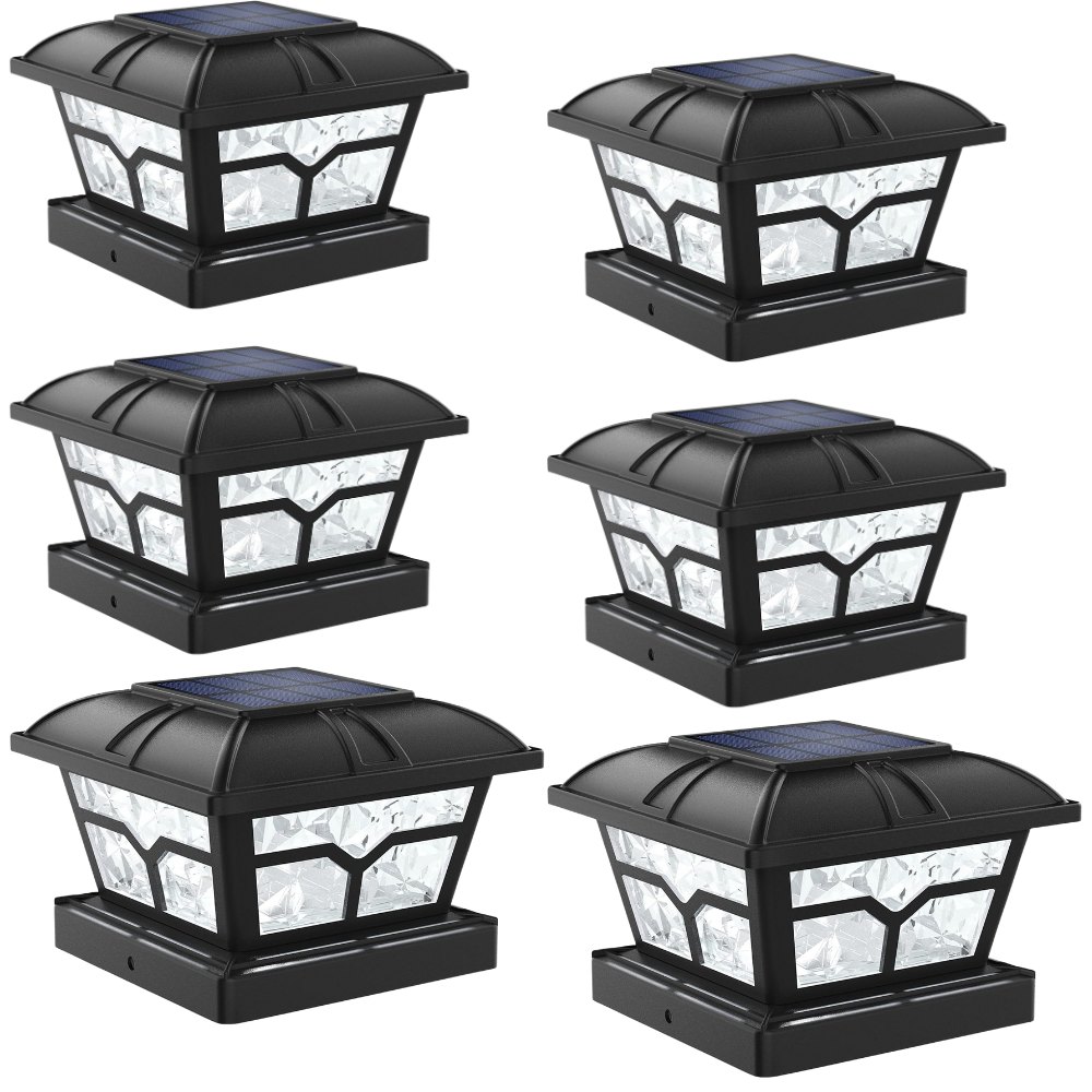 Dual Color Solar Post Cap Lights For Outdoor Fence And Deck
