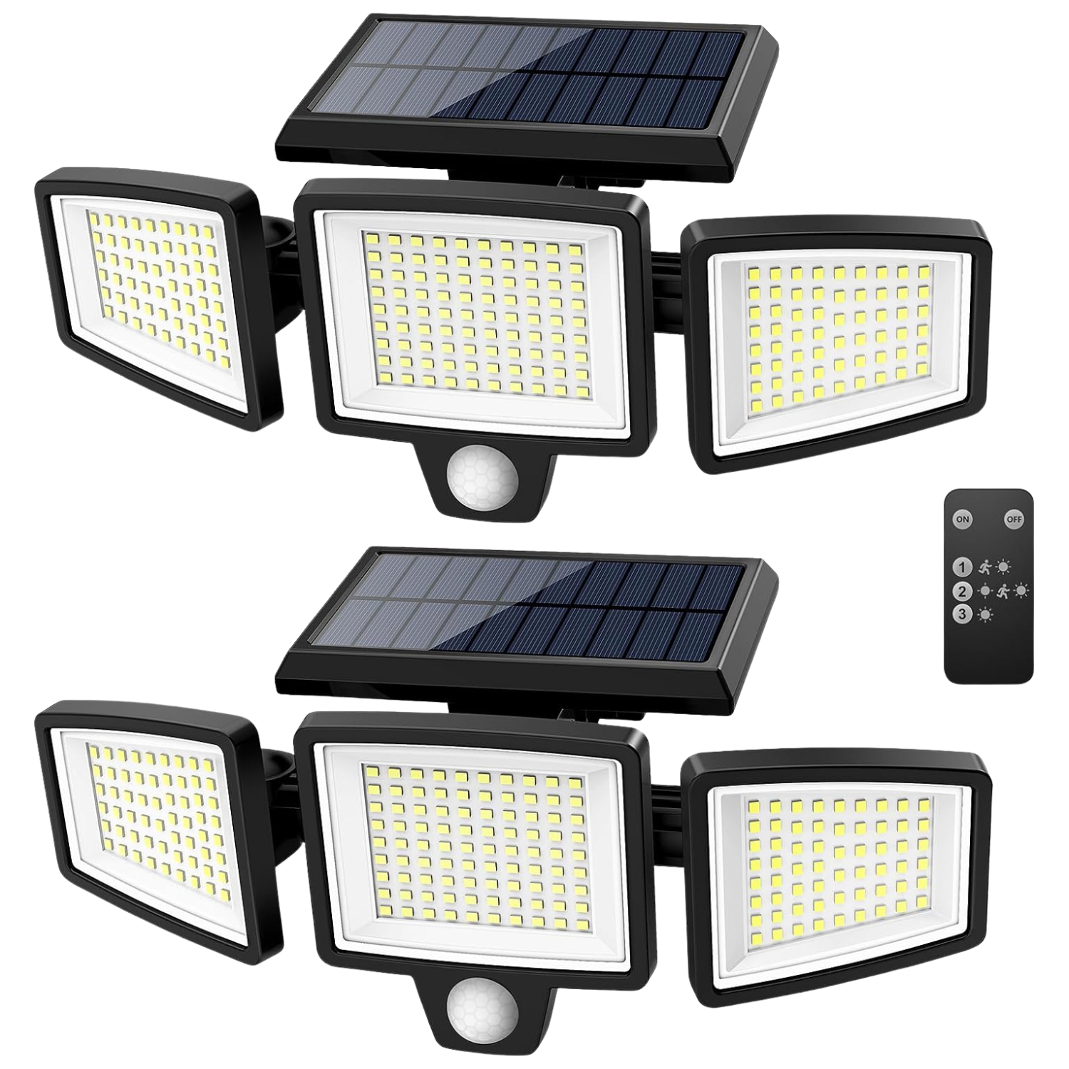 Solar Security Lights Outdoor 2500LM 210 LED Motion Sensor Flood Lights With Remote