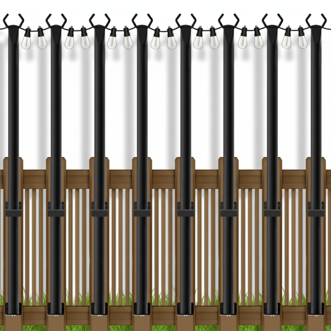 Outdoor Light Poles with Fence Brackets