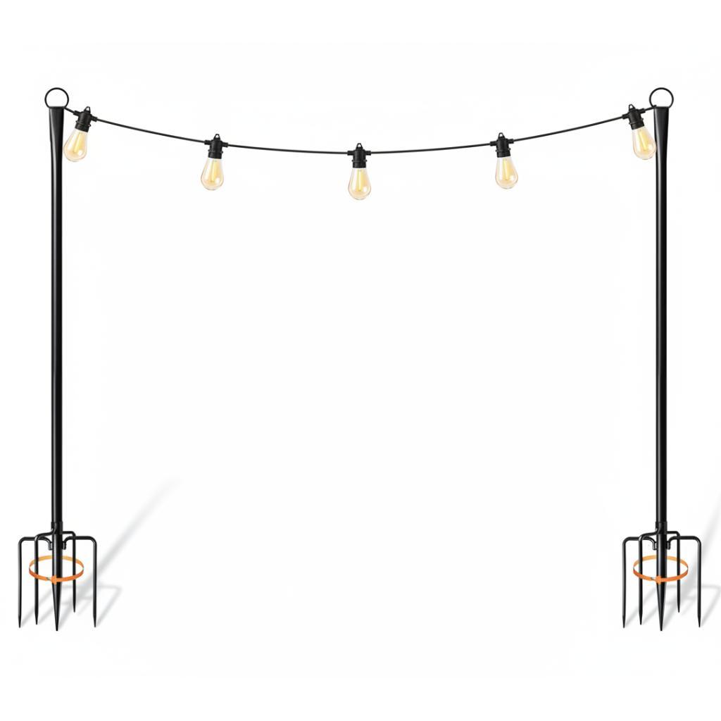 Pack Of 2 10FT Outdoor String Light Poles