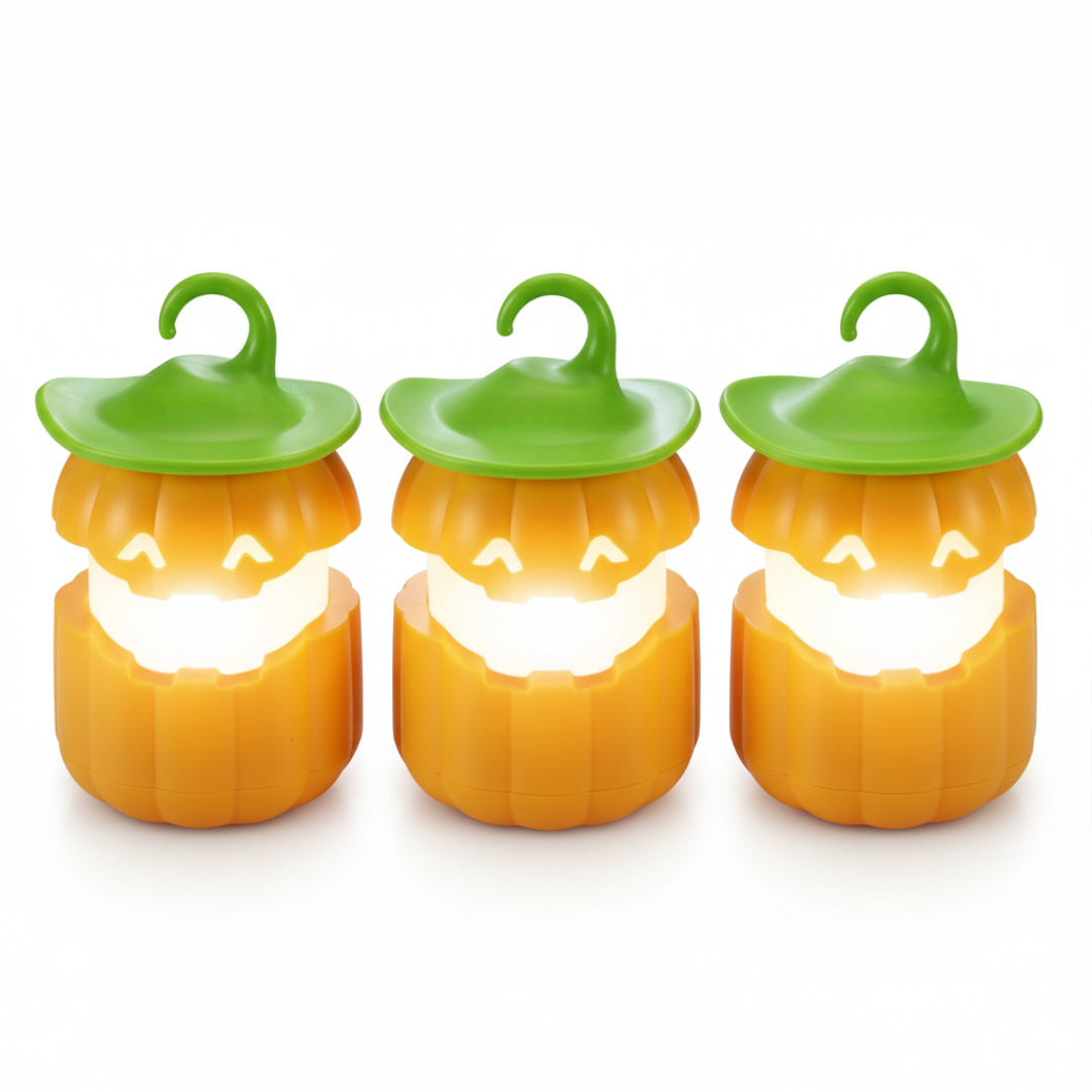 Halloween Pumpkin Lanterns 3 Pack Jack O Lantern Party Lights