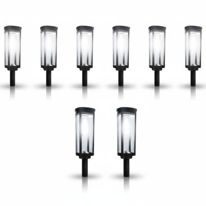 Bright Solar Pathway Lights Outdoor 8 Pack Waterproof Garden Lamps